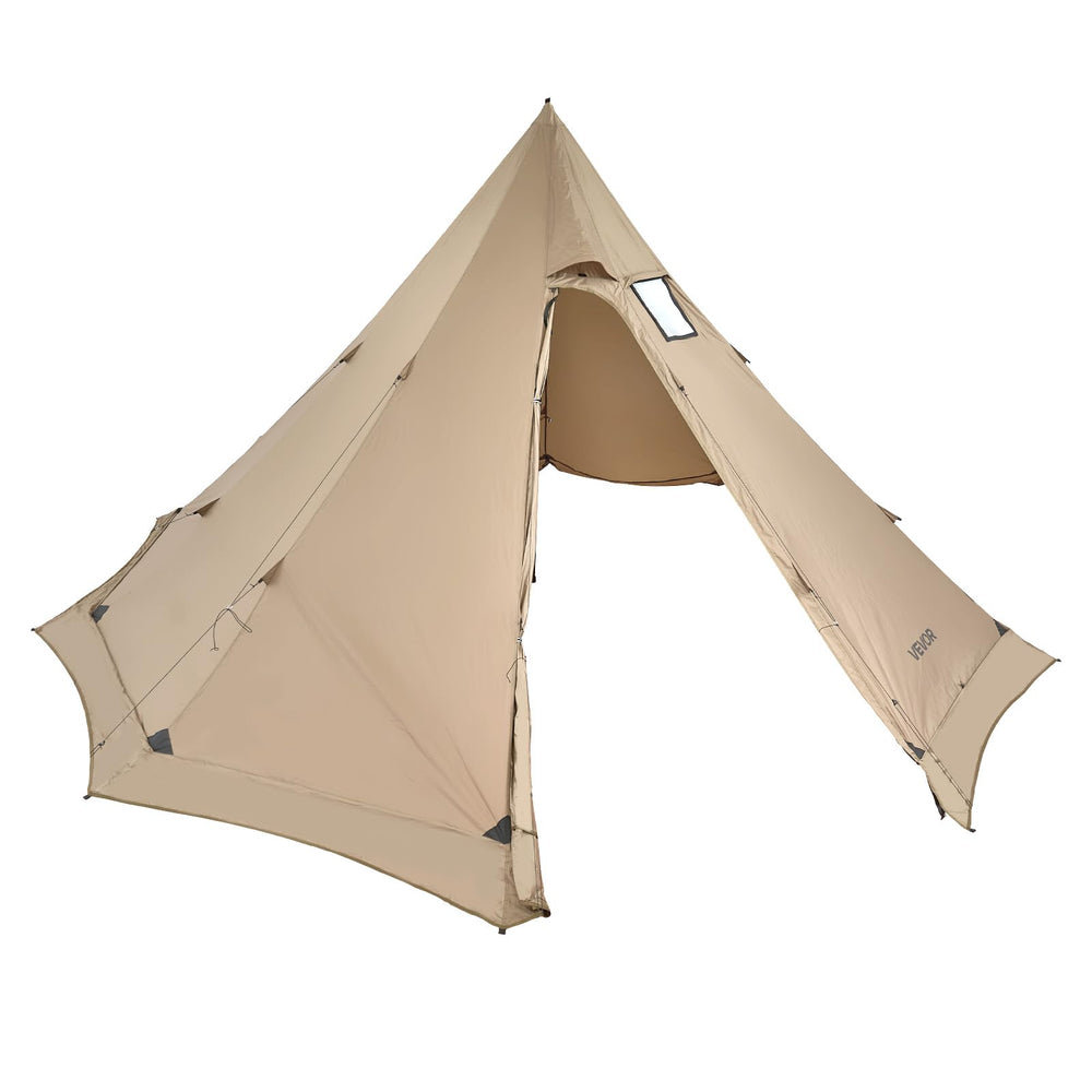 Front view of VEVOR hot tent ready for four to six campers