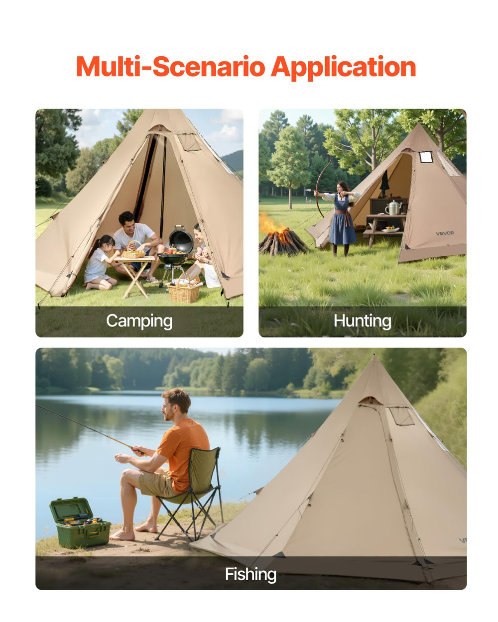 Quick setup of VEVOR hot tent with included pitching tips