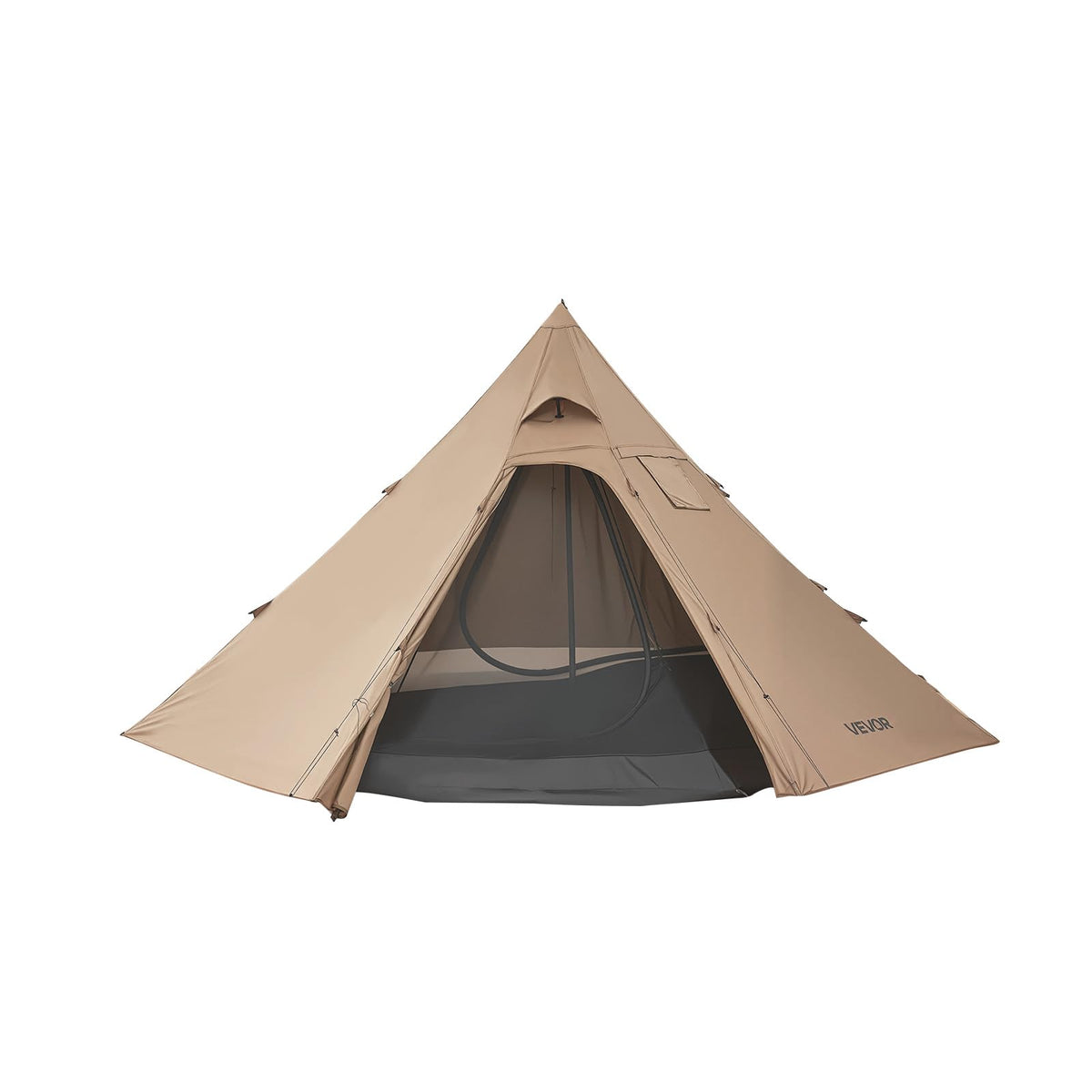 VEVOR hot tent exterior reveals four-person setup for group camping