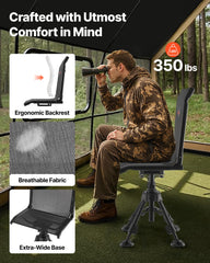 VEVOR anti-sink feet help keep the chair steady on soft ground.