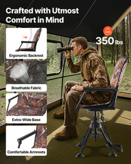 VEVOR hunting chair with comfortable armrests for long sits