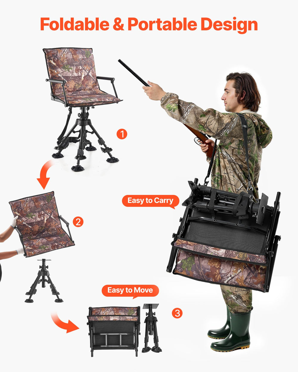 VEVOR cushion cover detaches for quick outdoor cleaning