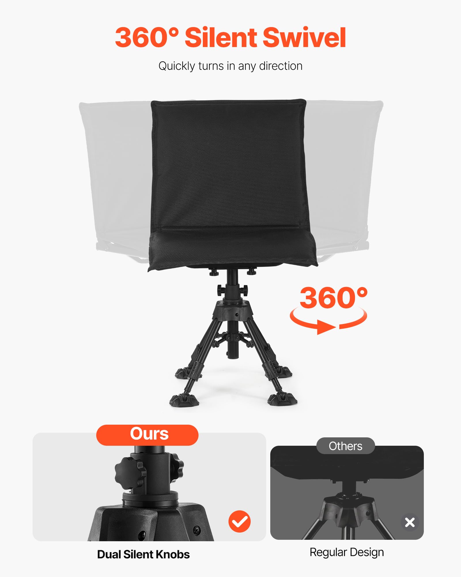 Detachable cushion cover on the VEVOR hunting chair for easy cleaning
