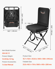 Folded VEVOR chair compactly with adjustable shoulder strap for easy transport