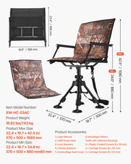 VEVOR hunting chair with heavy-duty steel frame supports up to 350 lbs