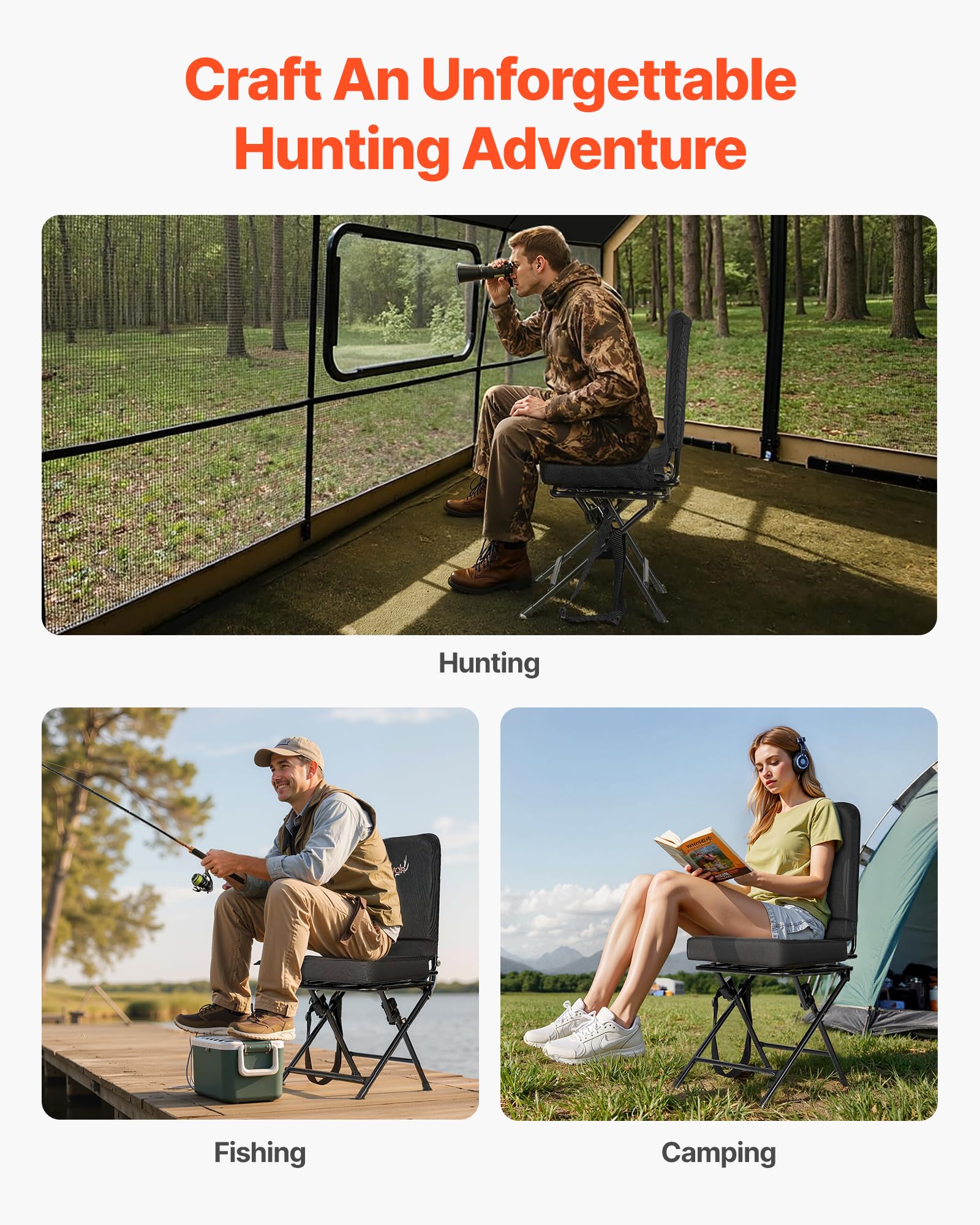 VEVOR hunting chair with hunting blind window for improved visibility
