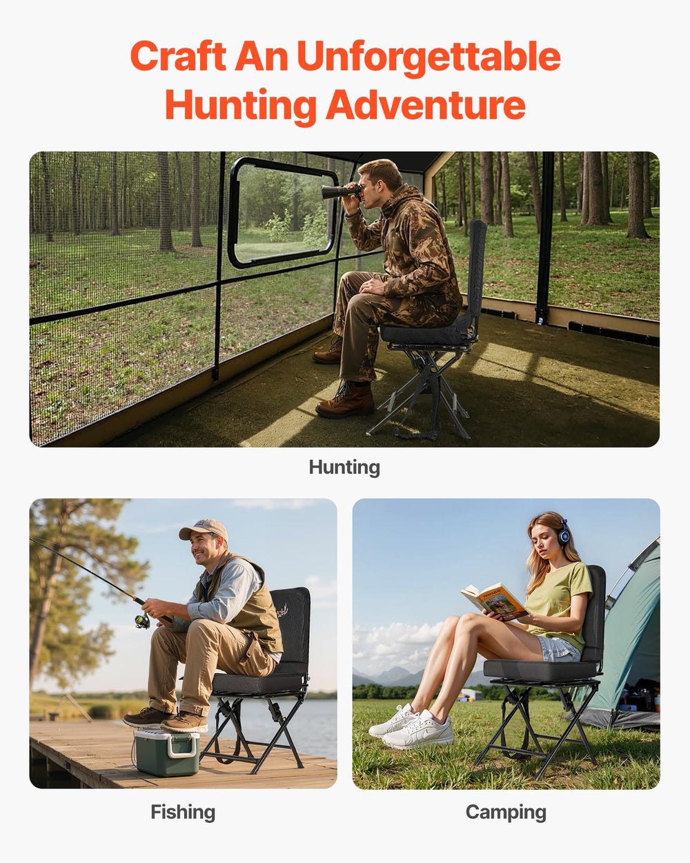 VEVOR hunting chair with hunting blind window for improved visibility