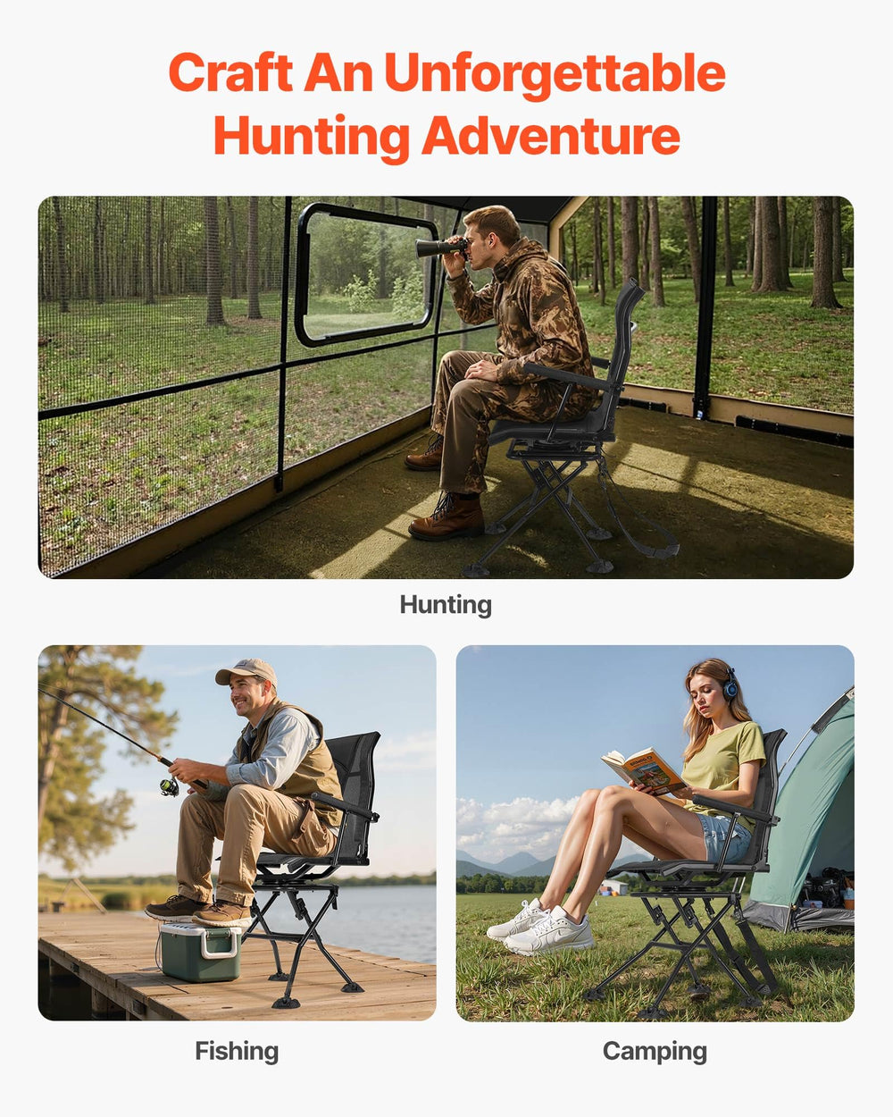 VEVOR hunting chair quick-assembly screws simplify setup
