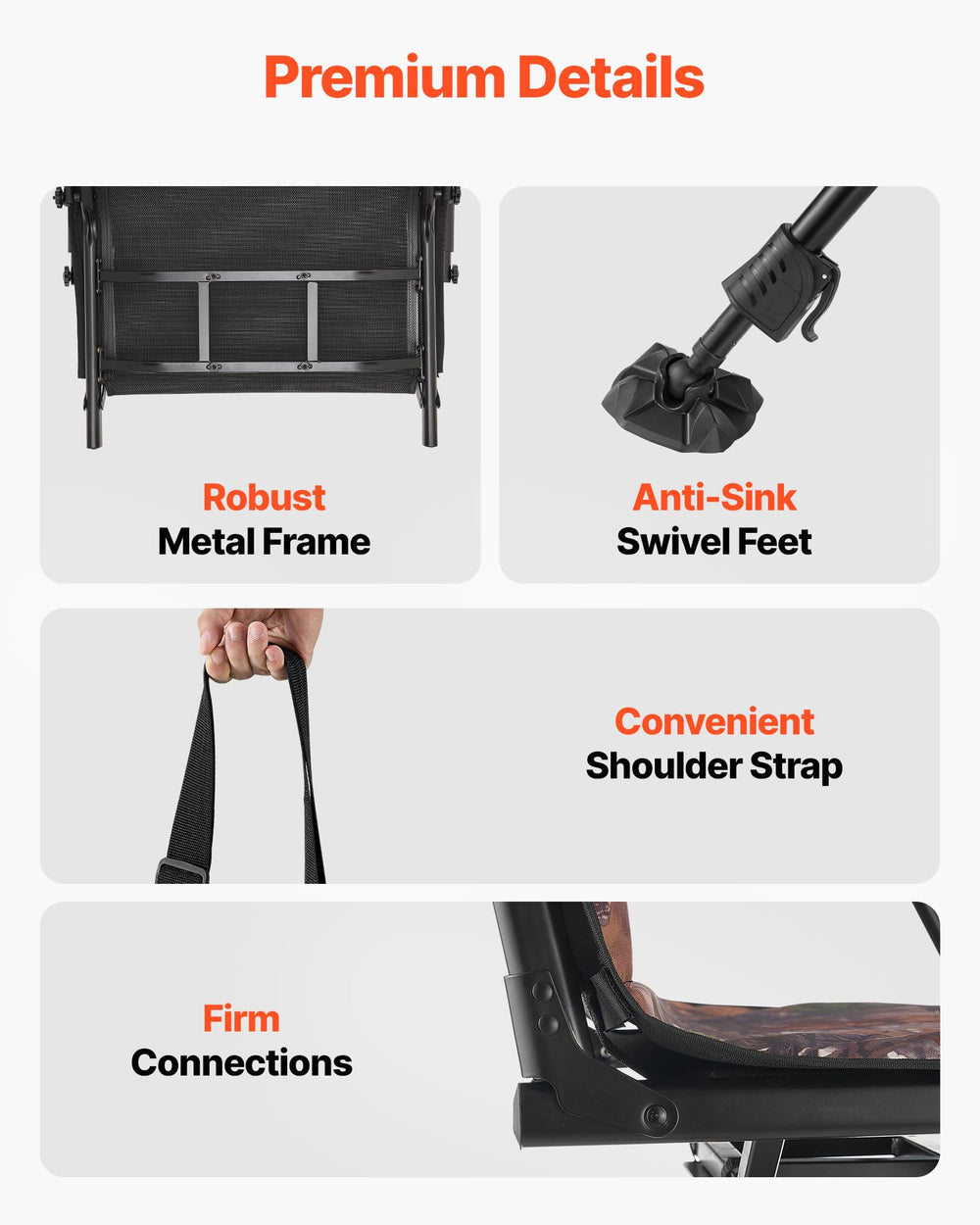 VEVOR shoulder strap makes carrying between spots easier