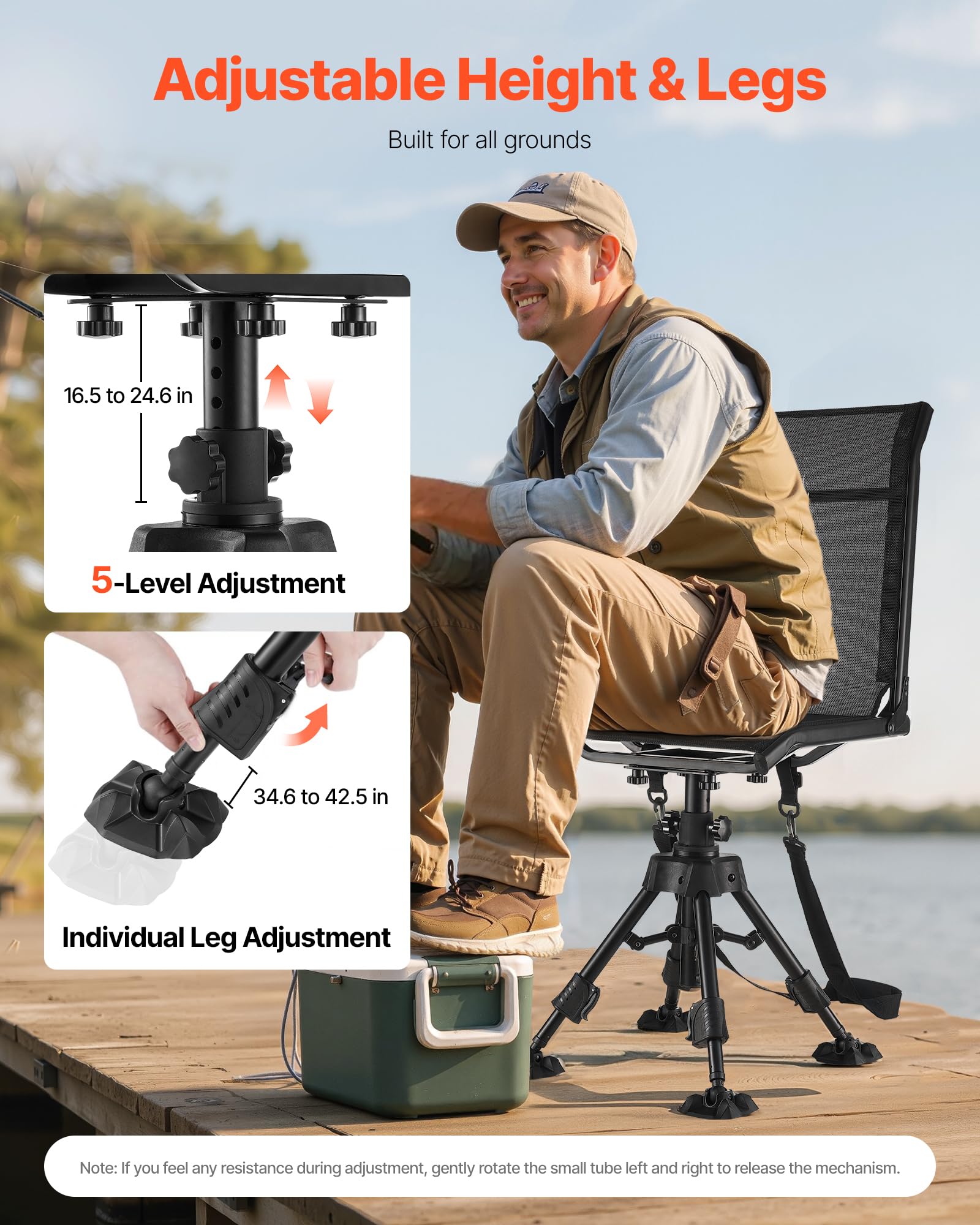 VEVOR tool-free setup saves time with simple hand-tightened screws.