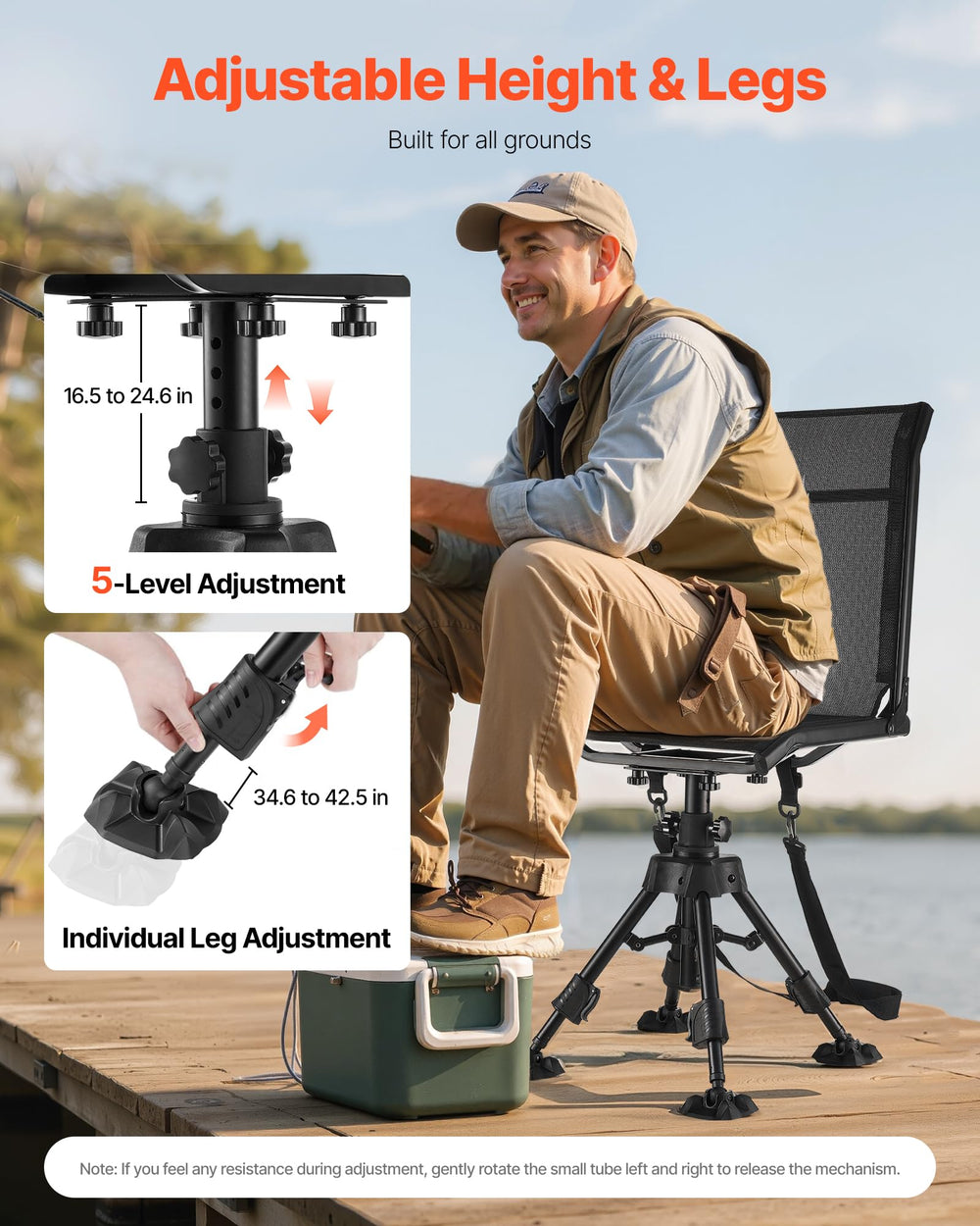 VEVOR tool-free setup saves time with simple hand-tightened screws.