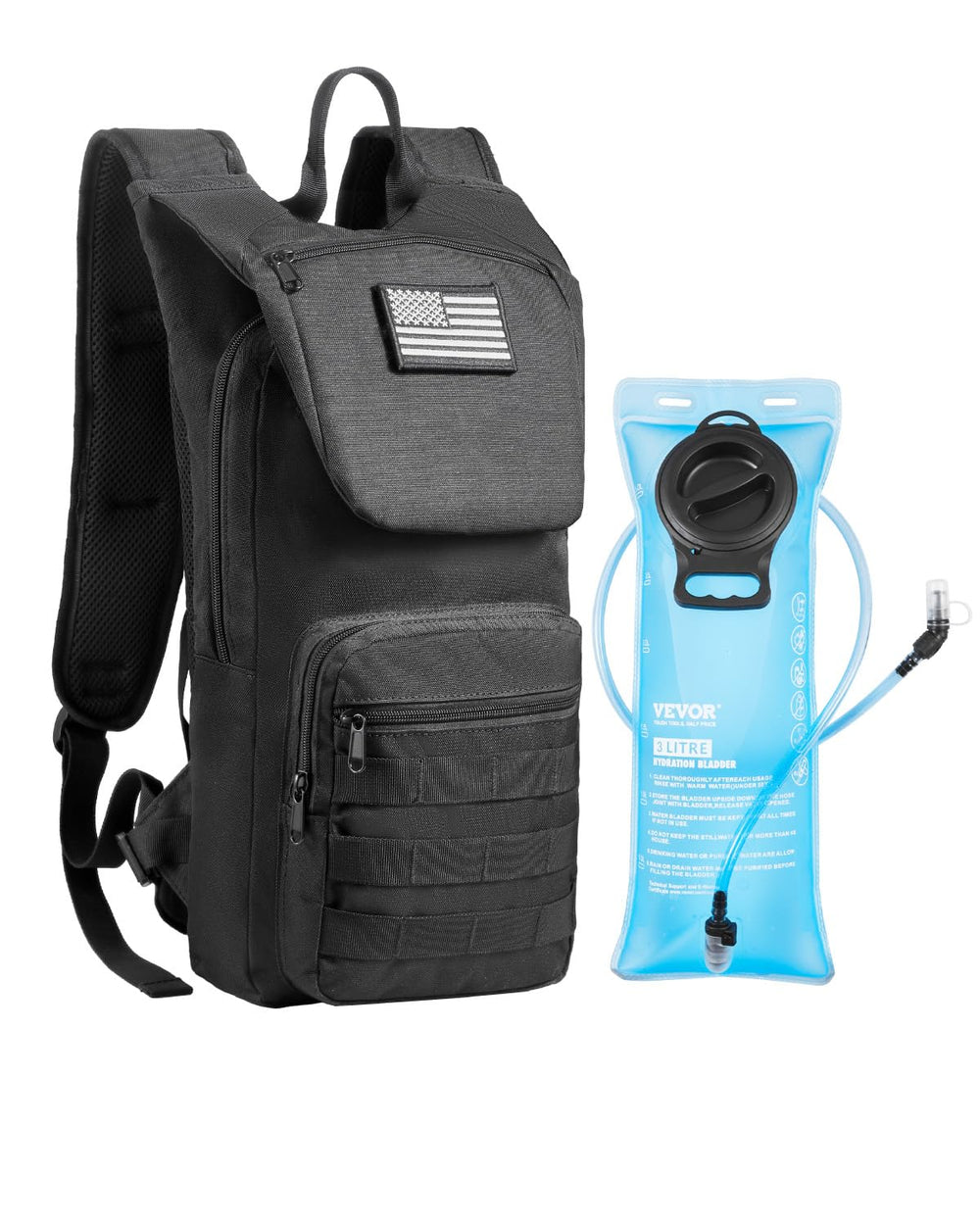 VEVOR hydration backpack with 3L bladder for extended hikes