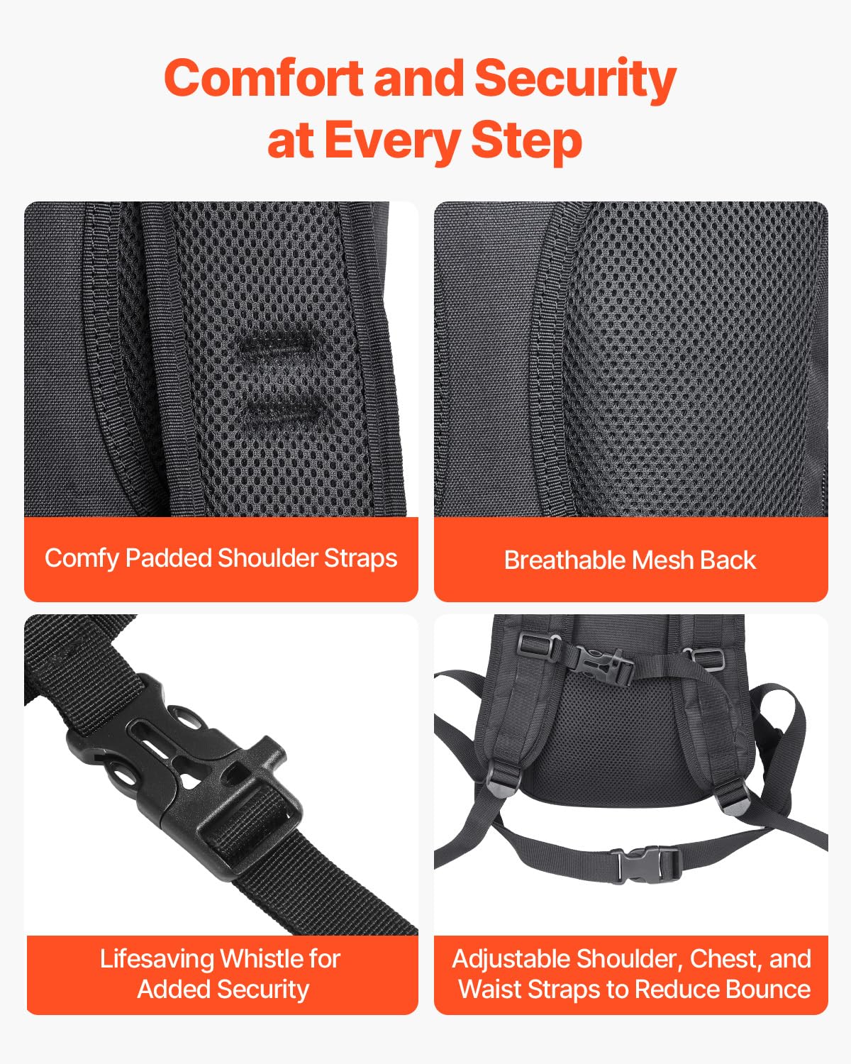 VEVOR hydration backpack MOLLE straps for attaching gear