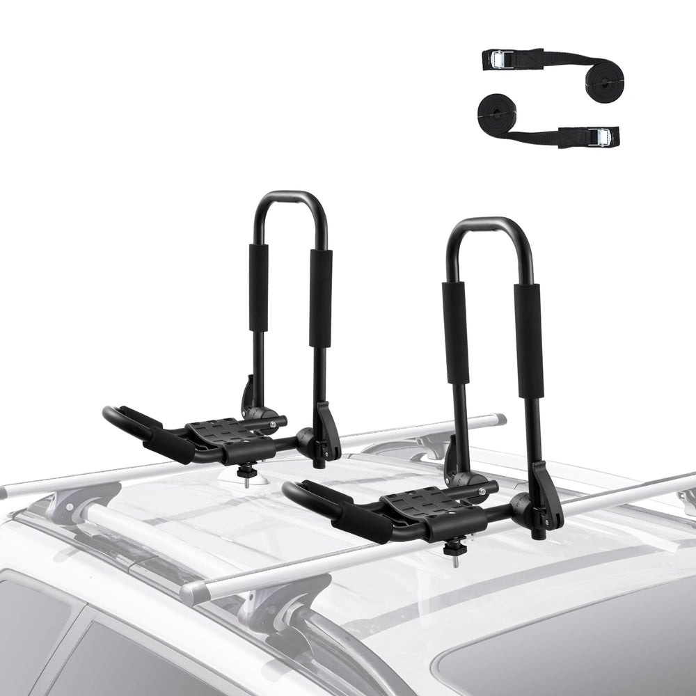 VEVOR Kayak Roof Rack J-Bar assembly secures gear on most vehicles.