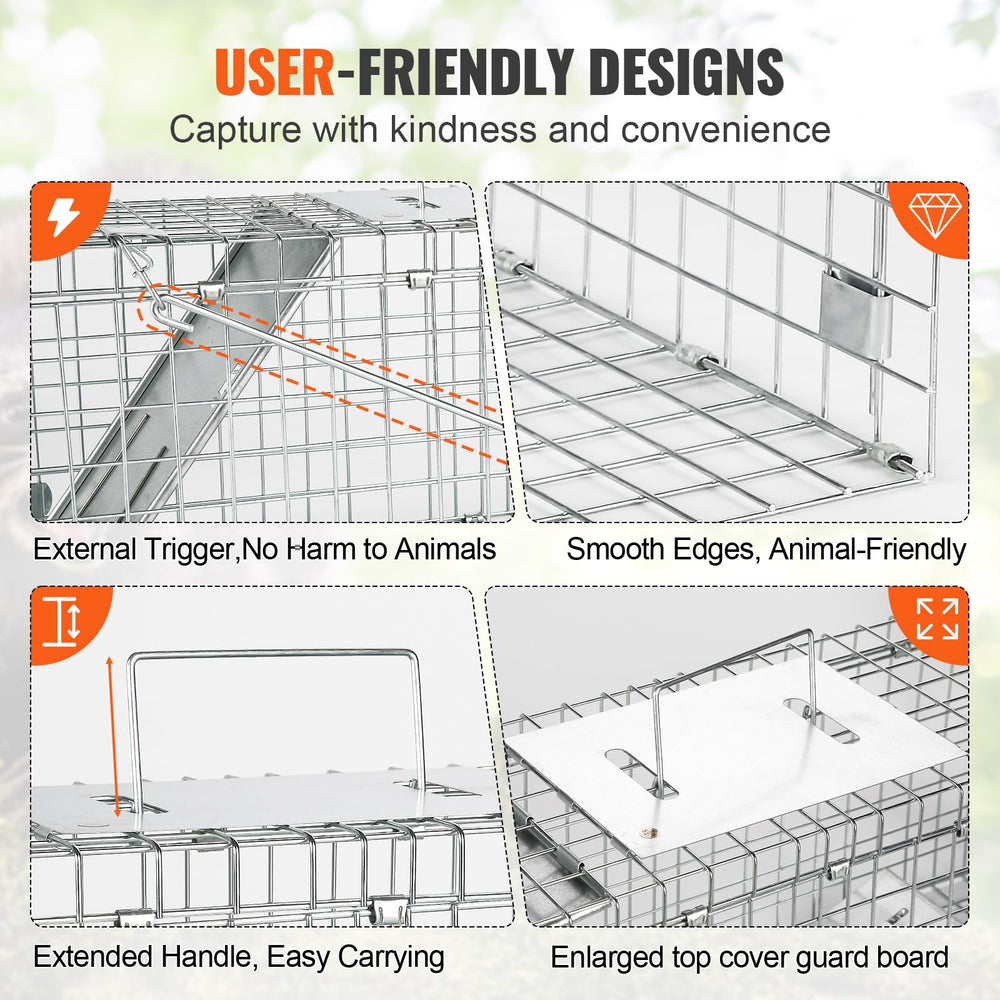 Cage folded for storage demonstrates compact design and space saving