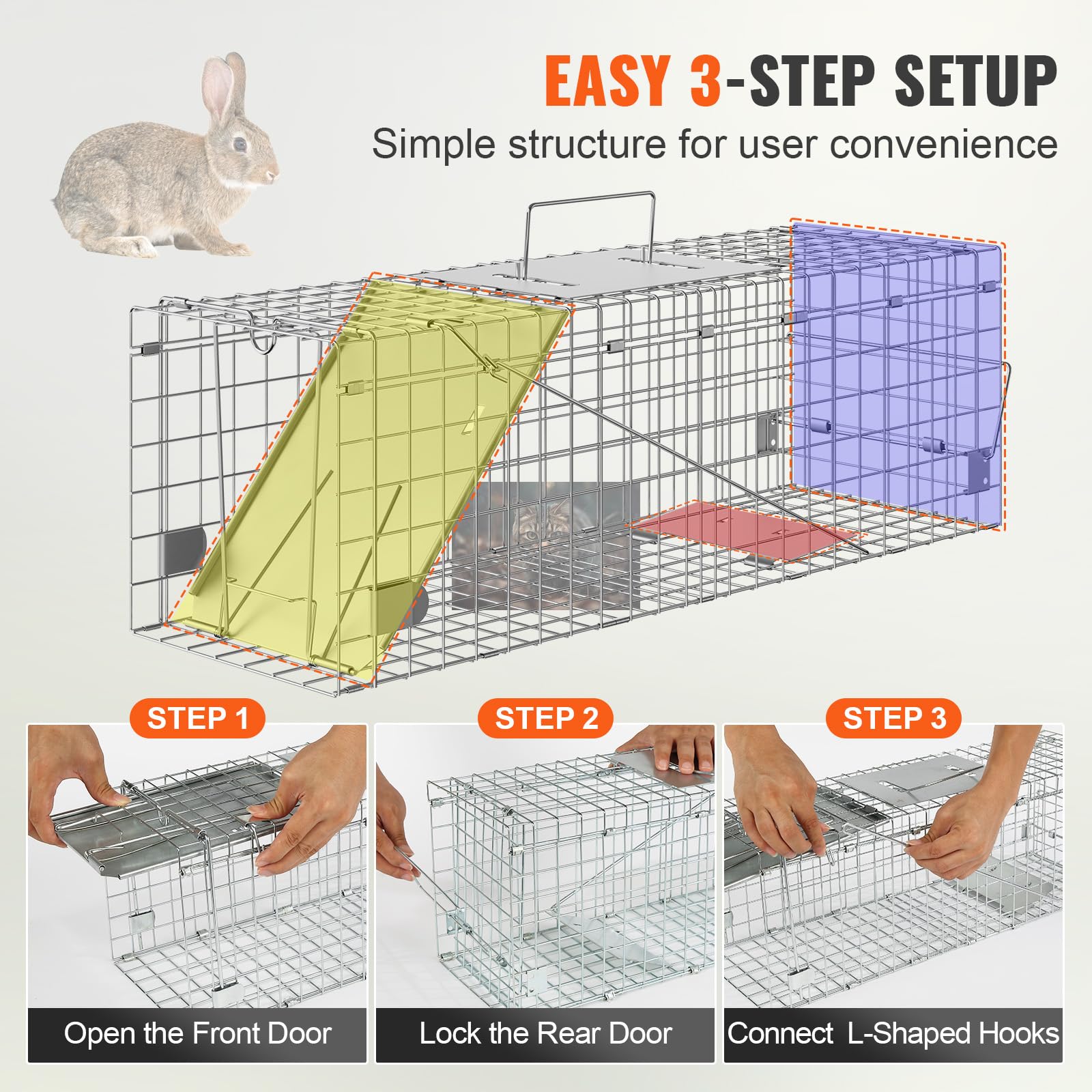 Thick wires in VEVOR cage provide durable containment