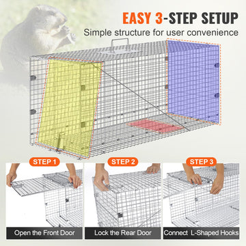 VEVOR live animal cage trap galvanized coating resists weather and corrosion