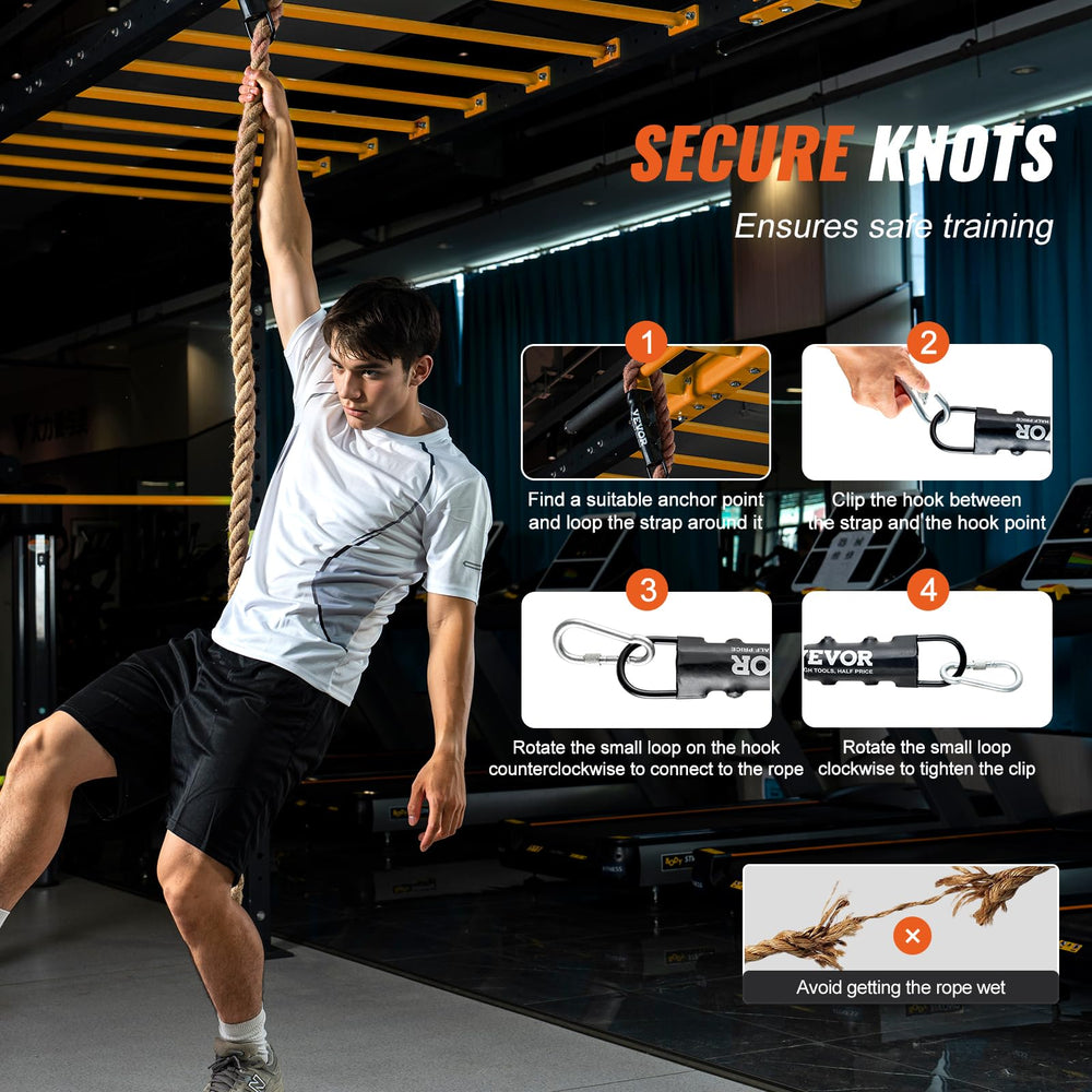 VEVOR rope with metal hooks for quick attachment to fixed points