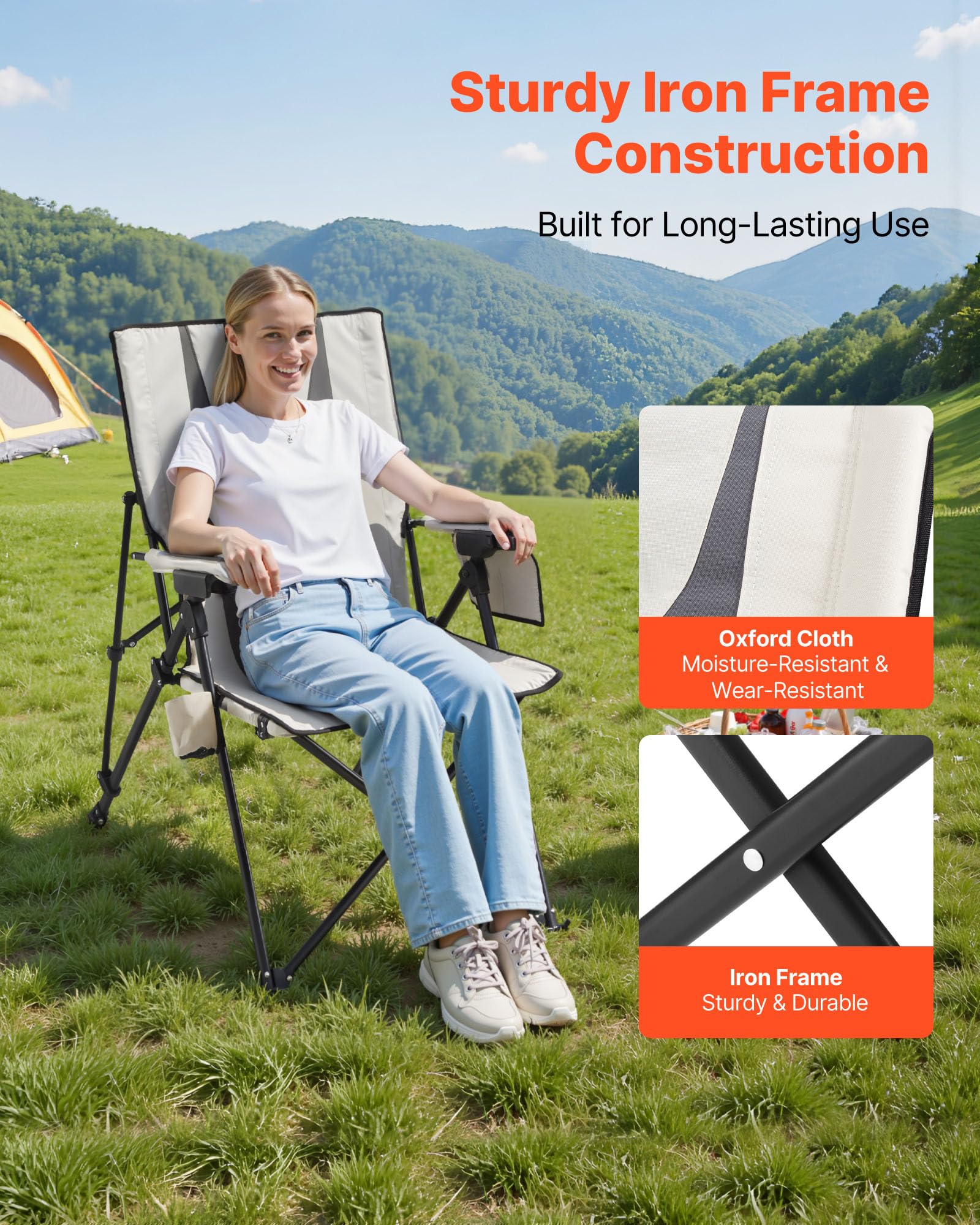 VEVOR outdoor chair with durable oxford fabric for outdoor use