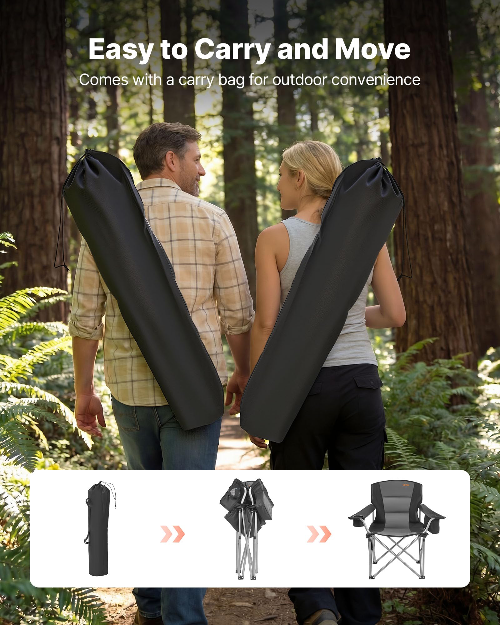 VEVOR oversized camping chair at the beach ready for use