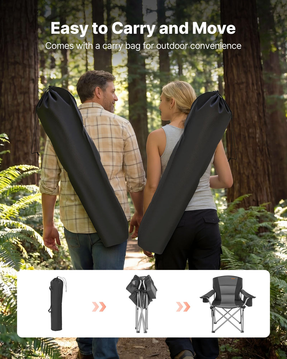 VEVOR oversized camping chair at the beach ready for use
