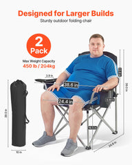 VEVOR oversized camping chair cup holder feature for drinks outdoors