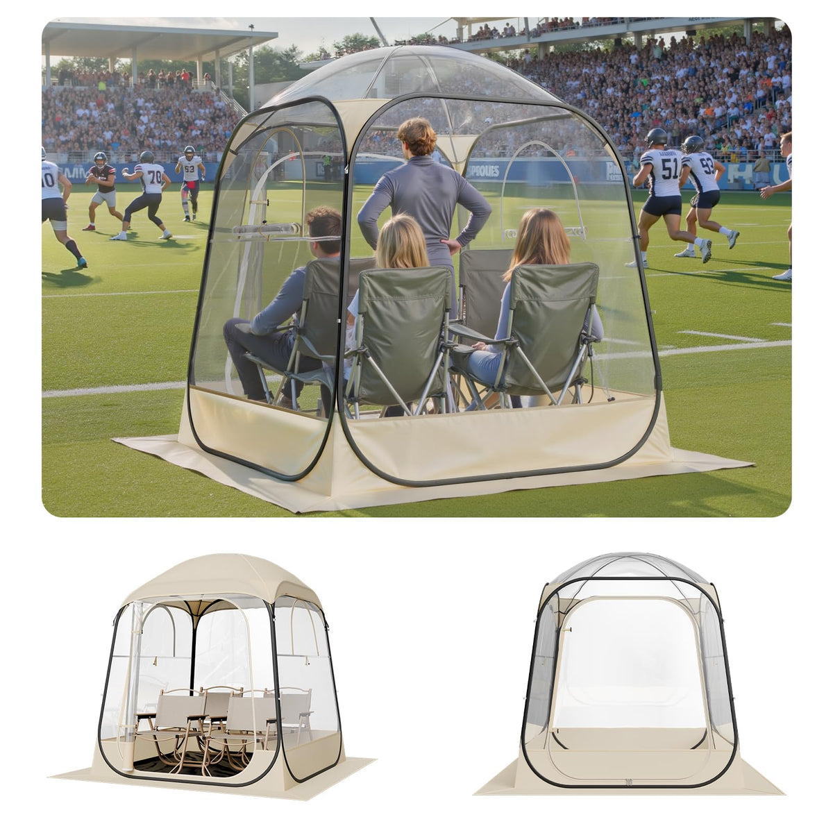 VEVOR pop-up sports tent clear dome for quick outdoor setup and viewing