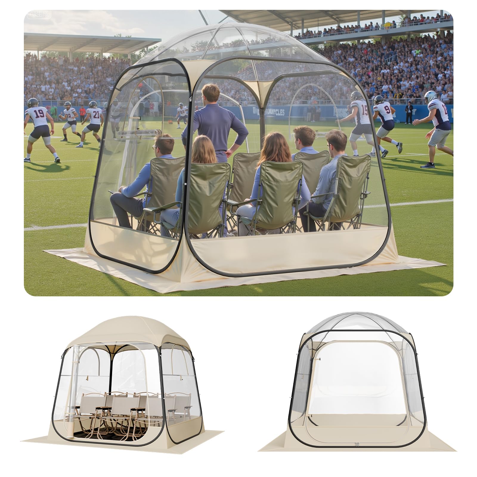 VEVOR Pop Up Sports Tent exterior view showing quick setup and spacious shelter.