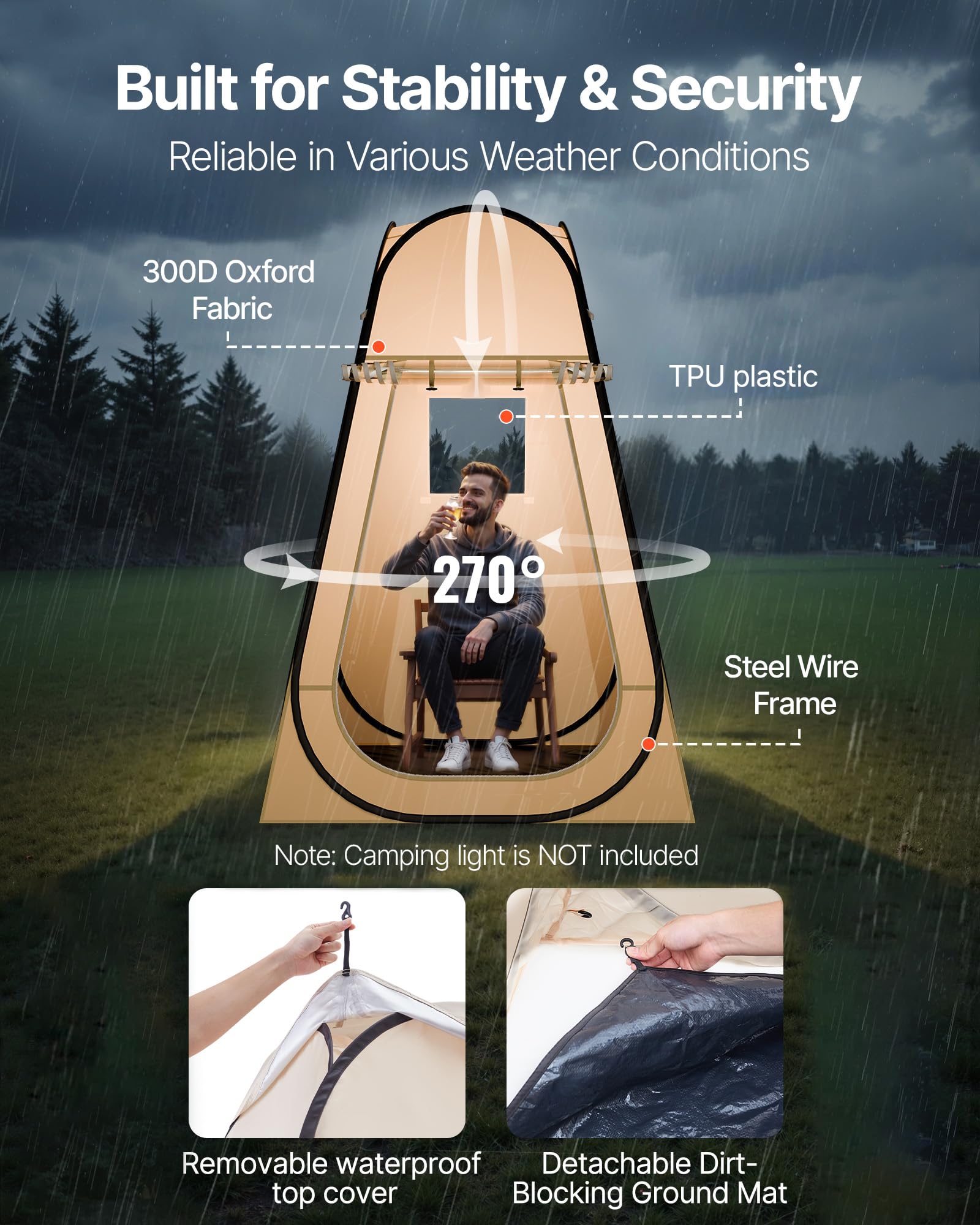 VEVOR Pop Up Sports Tent Pod 270-degree panorama for full action view