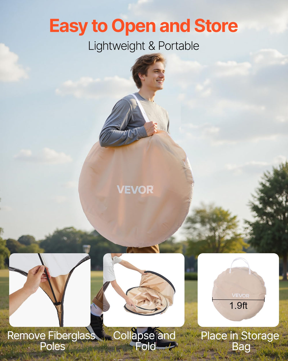 VEVOR Pop Up Sports Tent Pod removable floor mat for easy cleaning