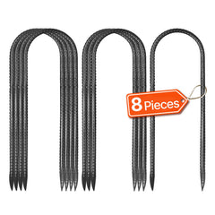 VEVOR rebar stakes with a 12-inch U-shaped design for garden or fence anchoring.
