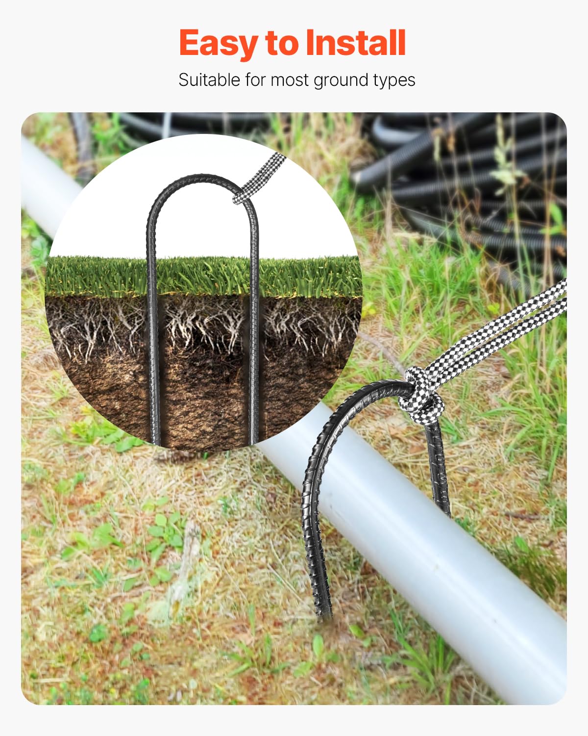 VEVOR galvanized steel core ensures long-term strength against harsh outdoor conditions.