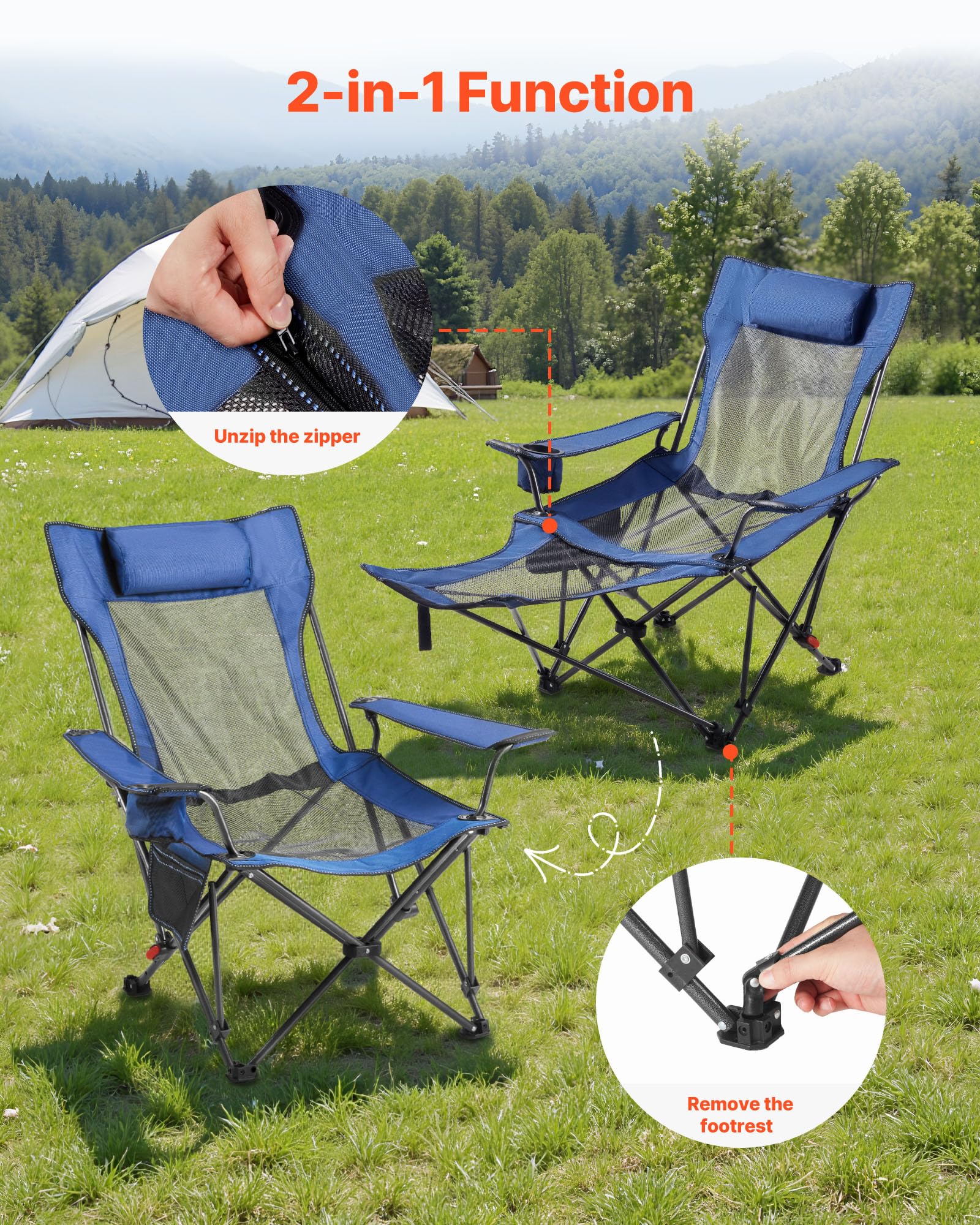 VEVOR compact-fold design for quick setup and easy transport.