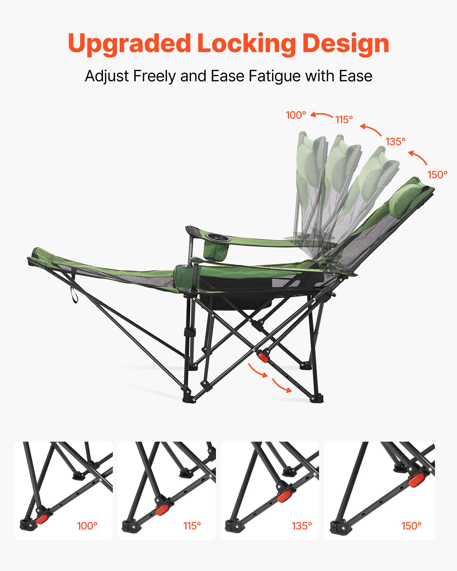 VEVOR iron frame provides stable support on patios and campsites.