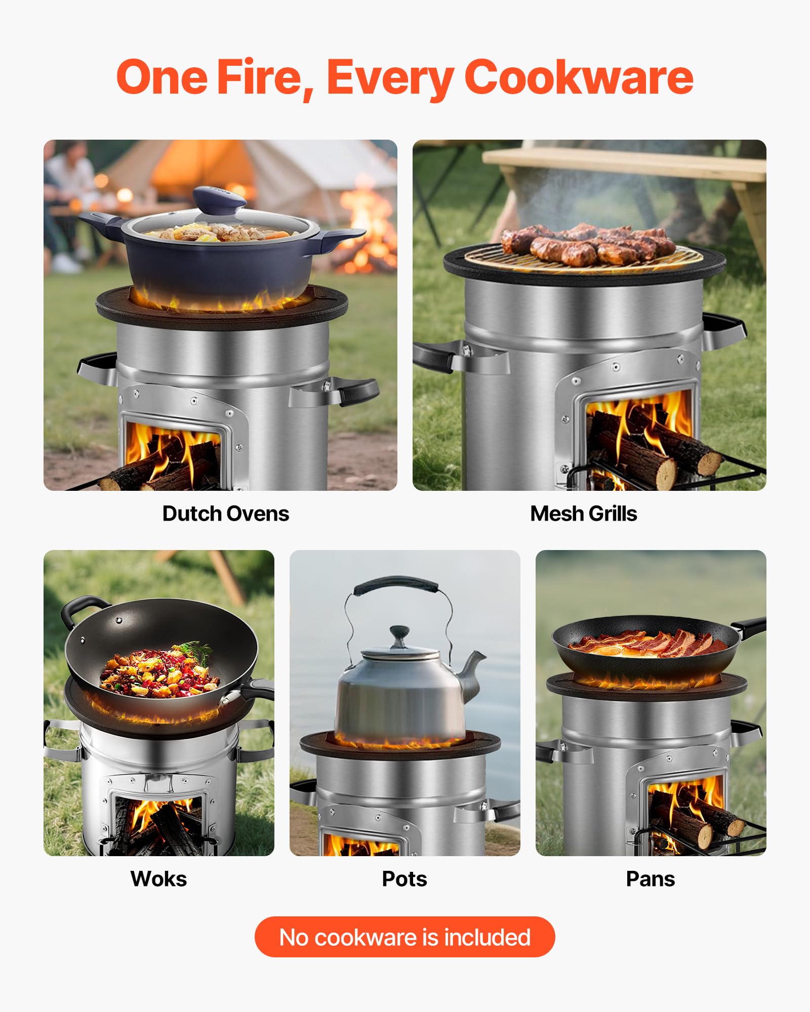 VEVOR rocket stove bag illustrates easy transport and storage.