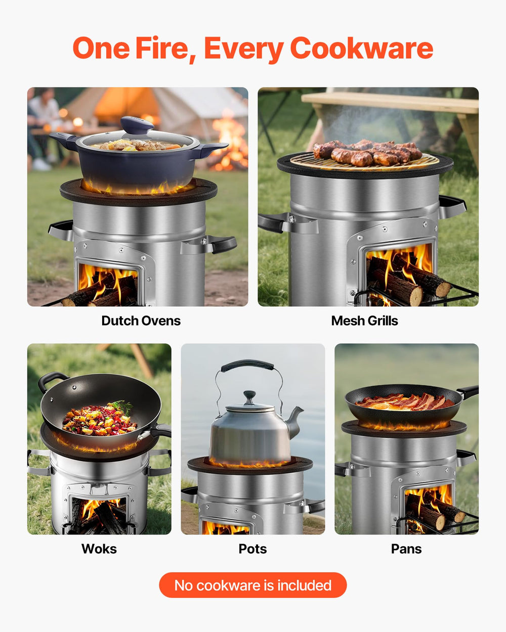 VEVOR rocket stove bag illustrates easy transport and storage.