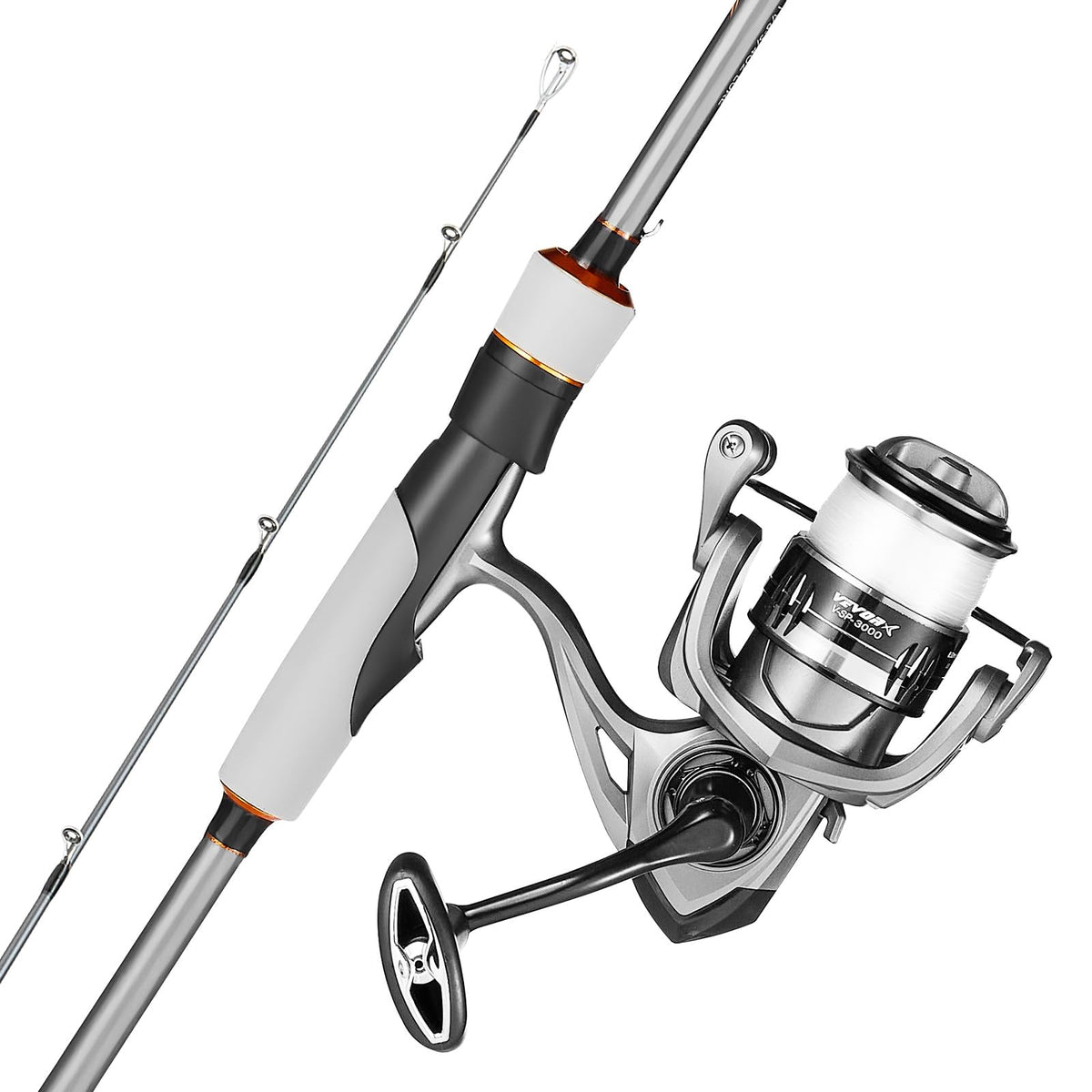 VEVOR rod-and-reel combo with a 6.5ft two-piece setup for easy transport.