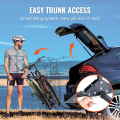 VEVOR tilting design allows trunk access without removing bikes