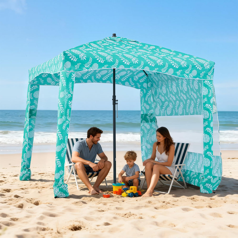 VEVOR Beach Cabana sand pockets stabilize the canopy on windy shores.