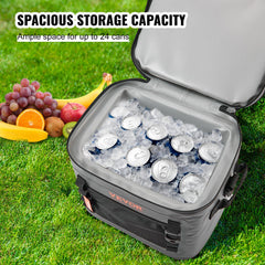 VEVOR Soft Cooler 24 Cans interior compartment keeps food organized.