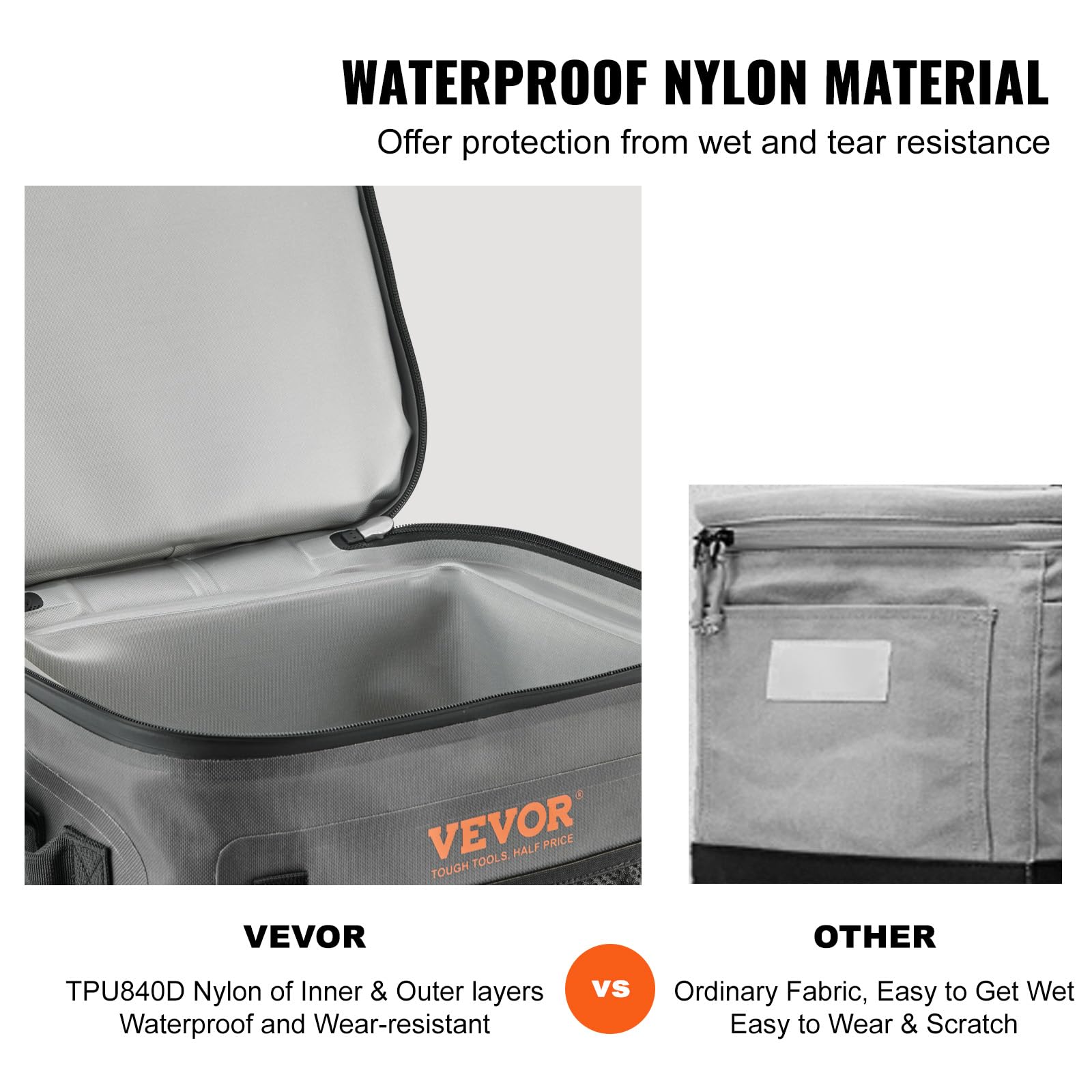 VEVOR Soft Cooler 24 Cans adjustable shoulder straps for easy carrying.