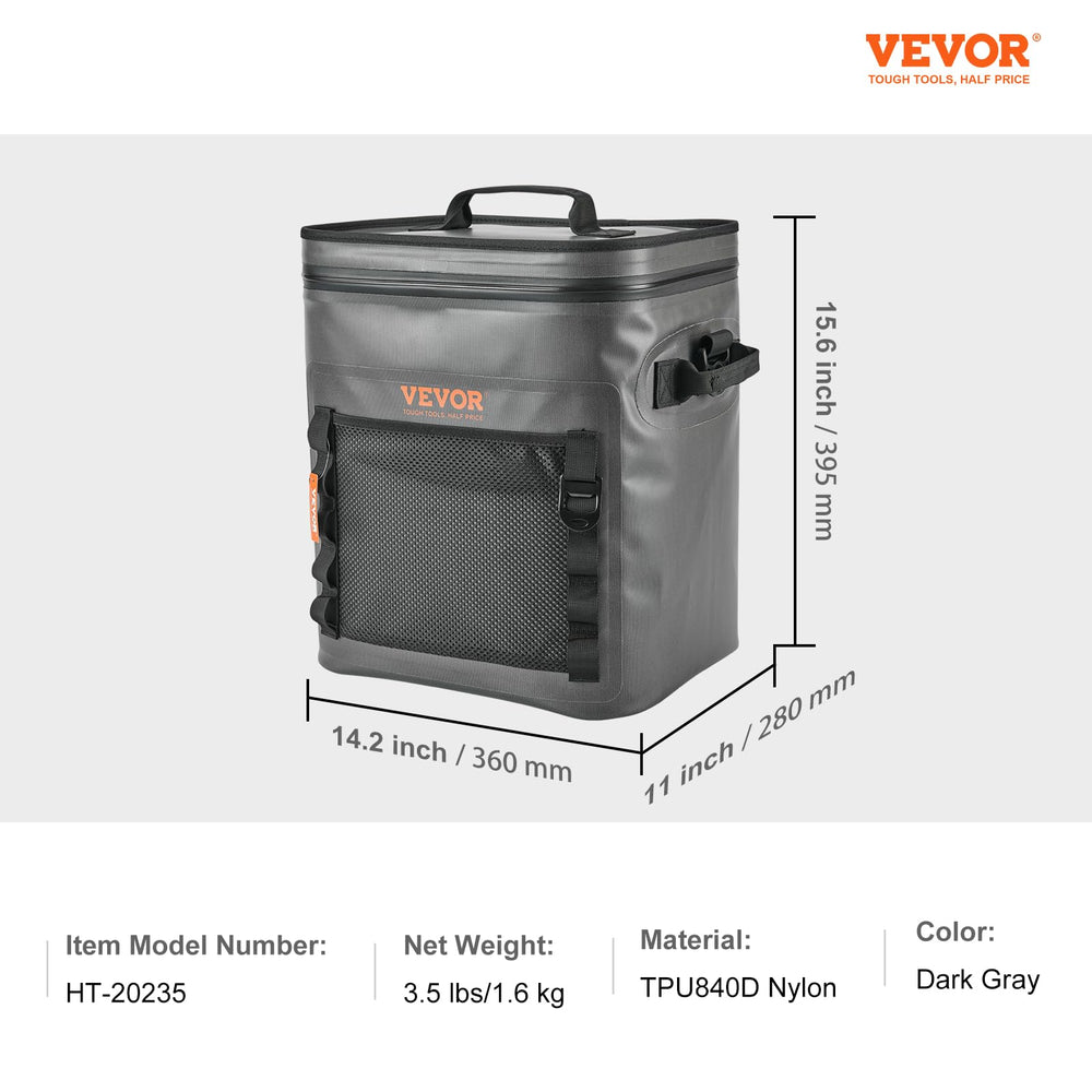 VEVOR Soft Cooler carry-shoulder-straps allow easy transport on trips.