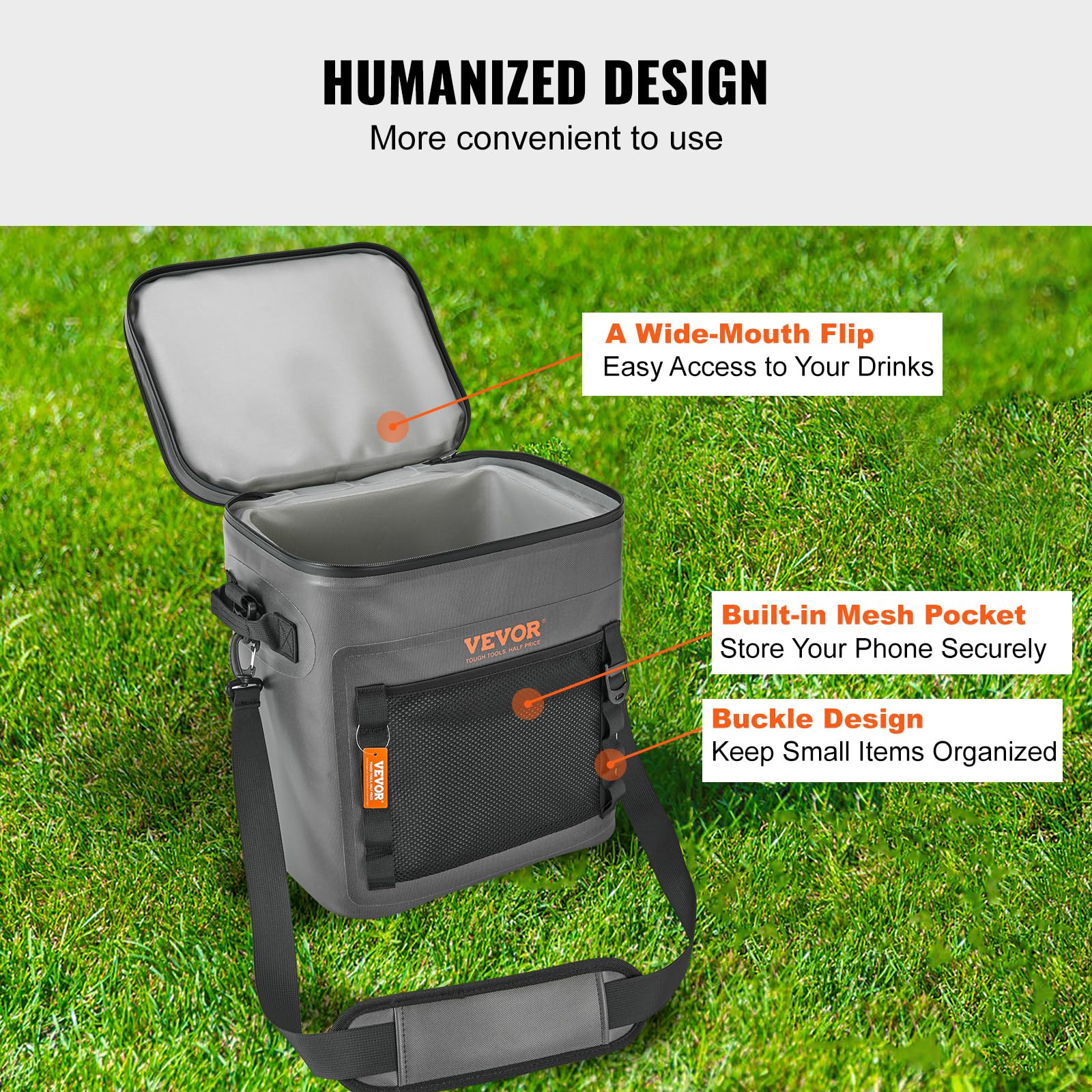 VEVOR Soft Cooler waterproof-durability emphasizes waterproof inner and outer layers.