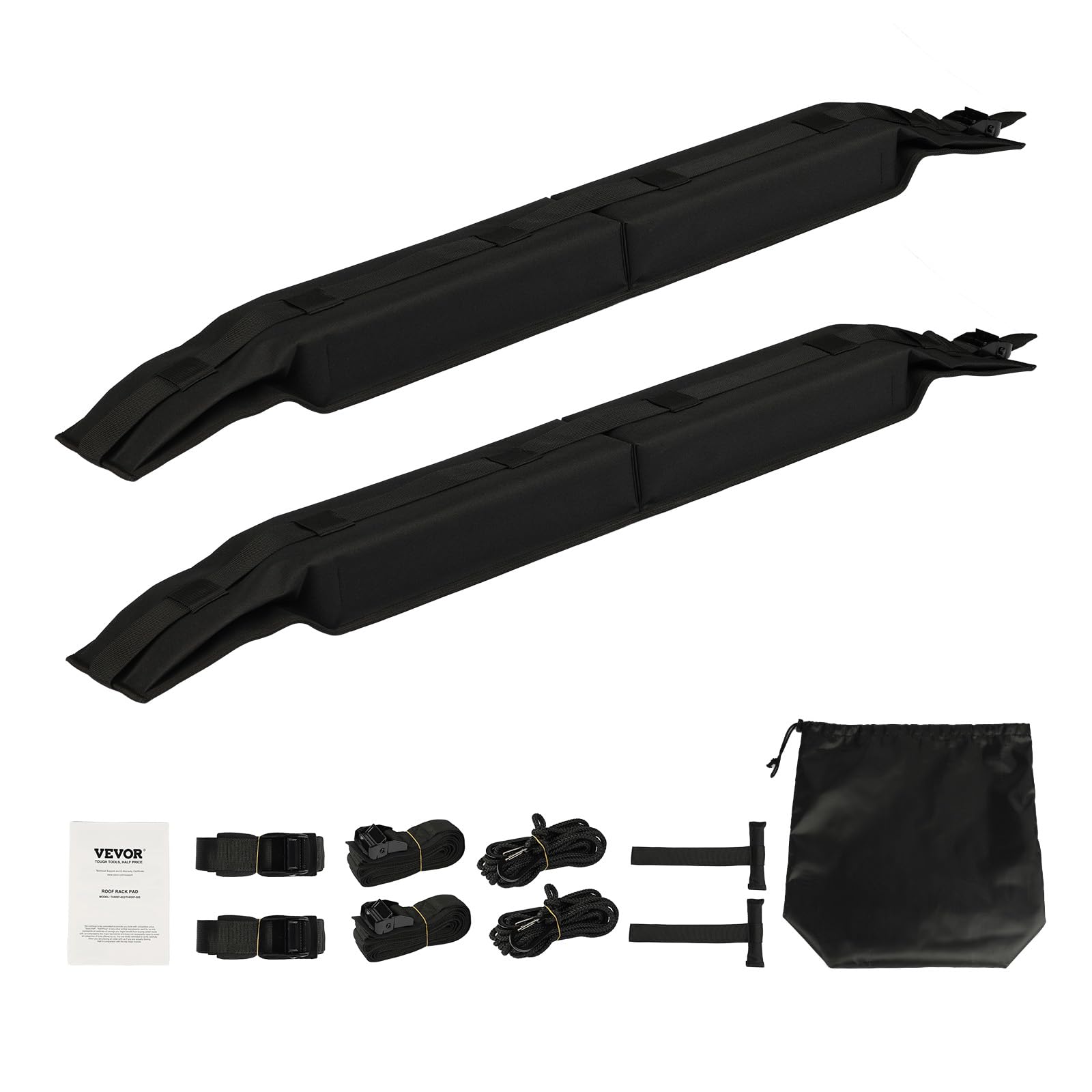 VEVOR roof rack pads supporting up to 176 pounds of gear.