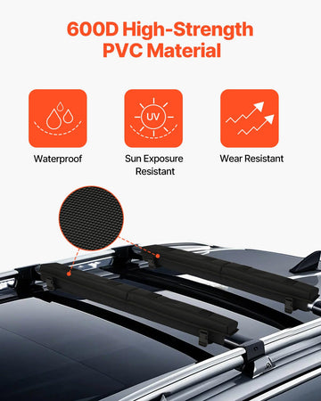VEVOR 176lbs load capacity supports kayaks, boards, and luggage on roof
