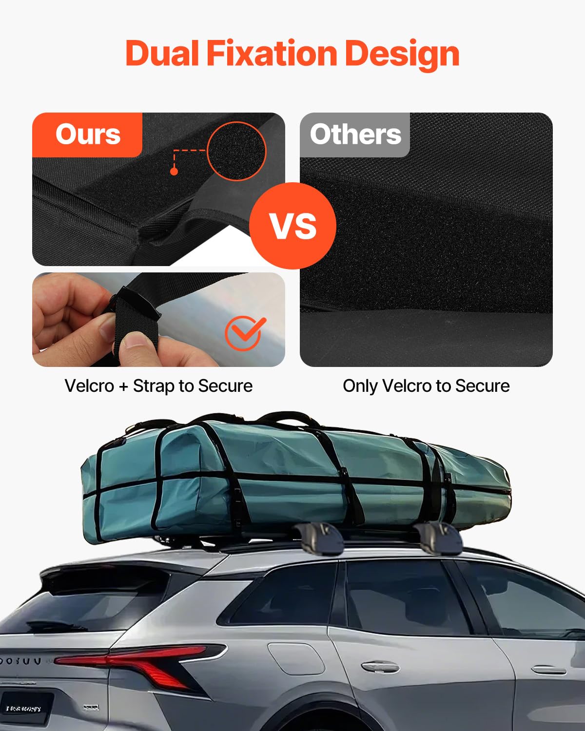 VEVOR pads showing non-slip bottom protection on roof