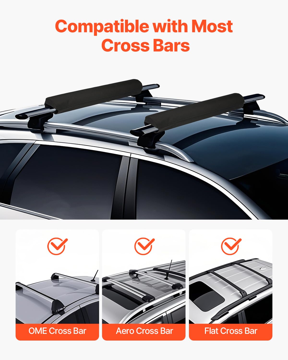 VEVOR roof rack pads with straps for tool-free securing