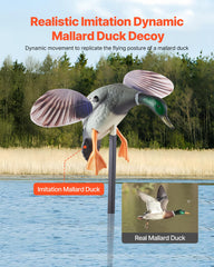 VEVOR duck decoy remote-control action shows wing flapping from distance.