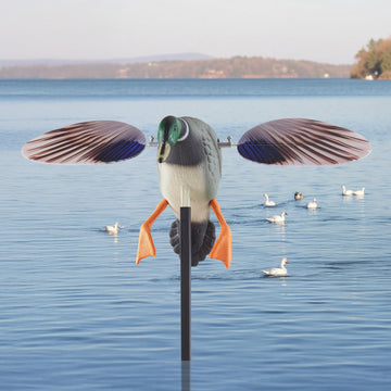 VEVOR duck decoy wing-flapping action mimics real behavior.