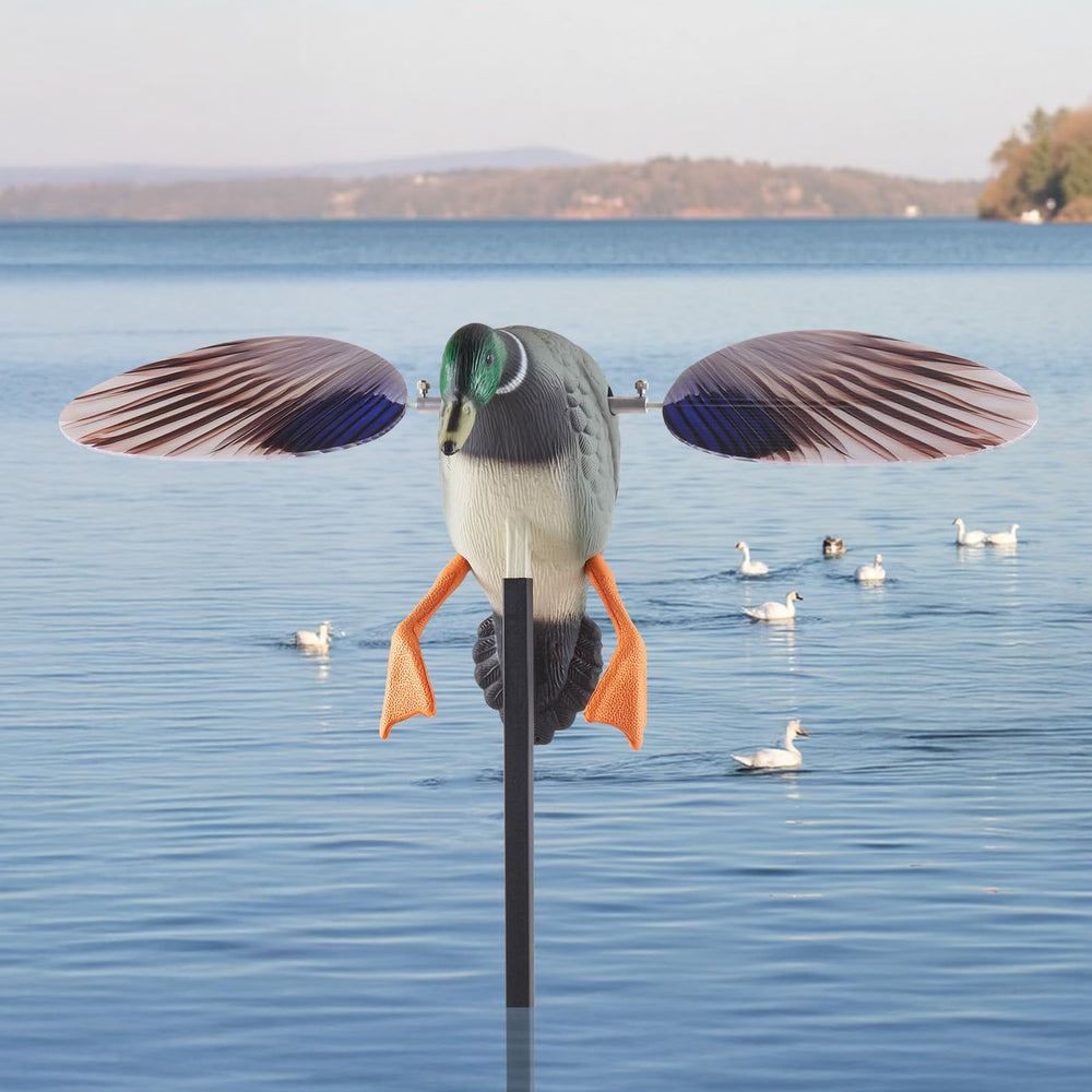VEVOR duck decoy wing-flapping action mimics real behavior.